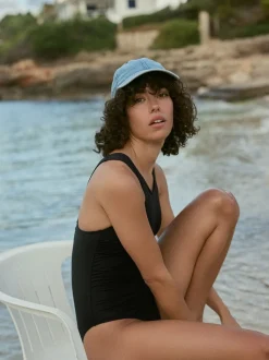 Noir - Maillot de bain d’époque Col Montant