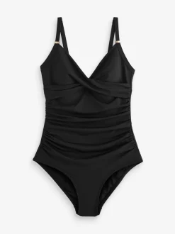 Noir - Maillot de bain moulant avec contrôle du ventre