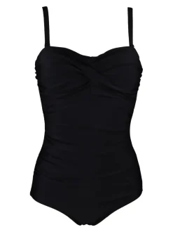Noir - Maillot de bain Pour Moi Santa Monica gainant au ventre à bretelles amovibles