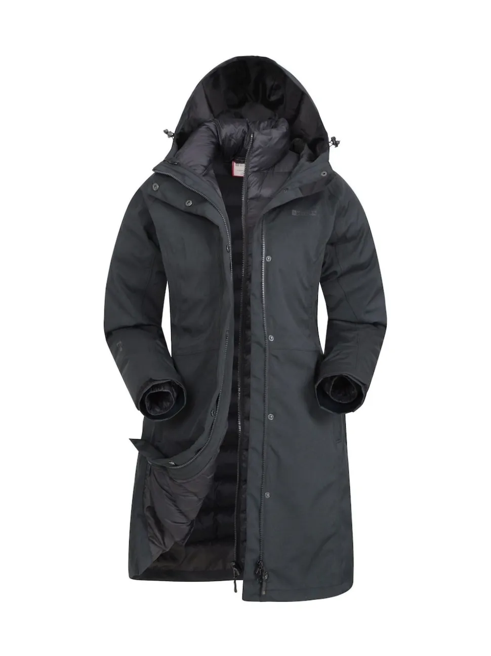 Noir - Manteau long imperméable Mountain Warehouse Alaskan 3en1 femme