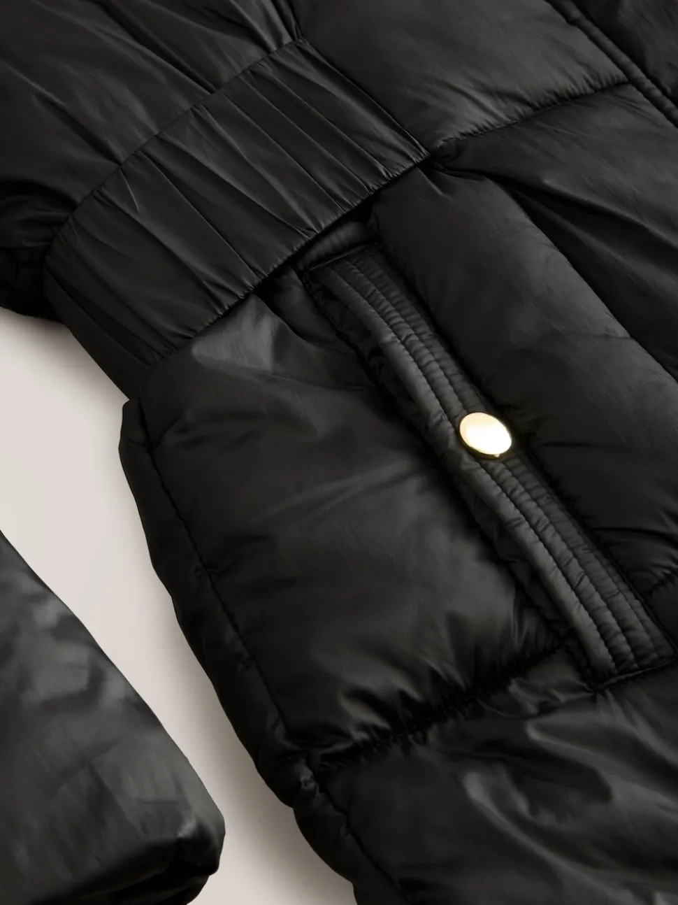 Noir - Manteau long matelassé Résistant à la douche