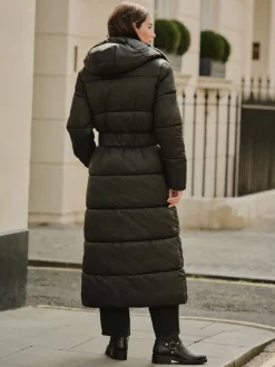 Noir - Manteau long matelassé Résistant à la douche