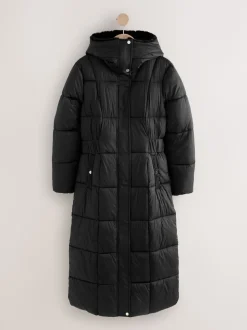 Noir - Manteau long matelassé Résistant à la douche