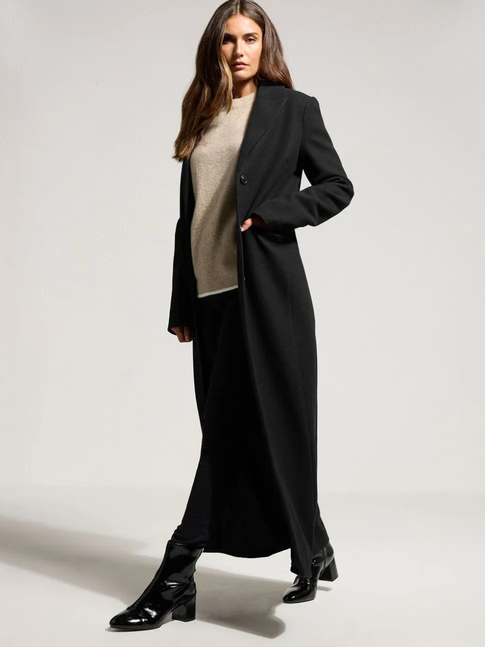 Noir - Manteau Long Tall Sally City coupe longue