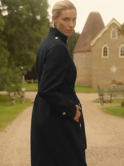 Noir - Manteau Love & Roses enveloppant à col cheminée