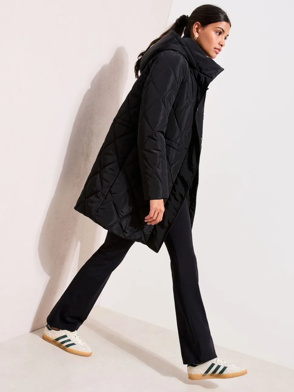 Noir - Manteau matelassé Friends Like These mi-long