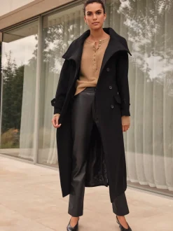 Noir - Manteau N. Premium en entonnoir