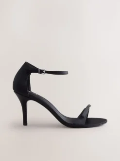 Noir - Mini sandales Forever Comfort® en satin à talons avec nœud