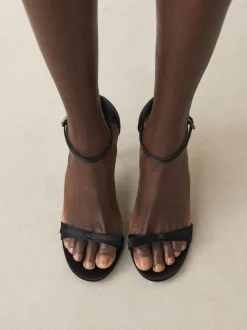 Noir - Mini sandales Forever Comfort® en satin à talons avec nœud