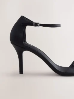 Noir - Mini sandales Forever Comfort® en satin à talons avec nœud