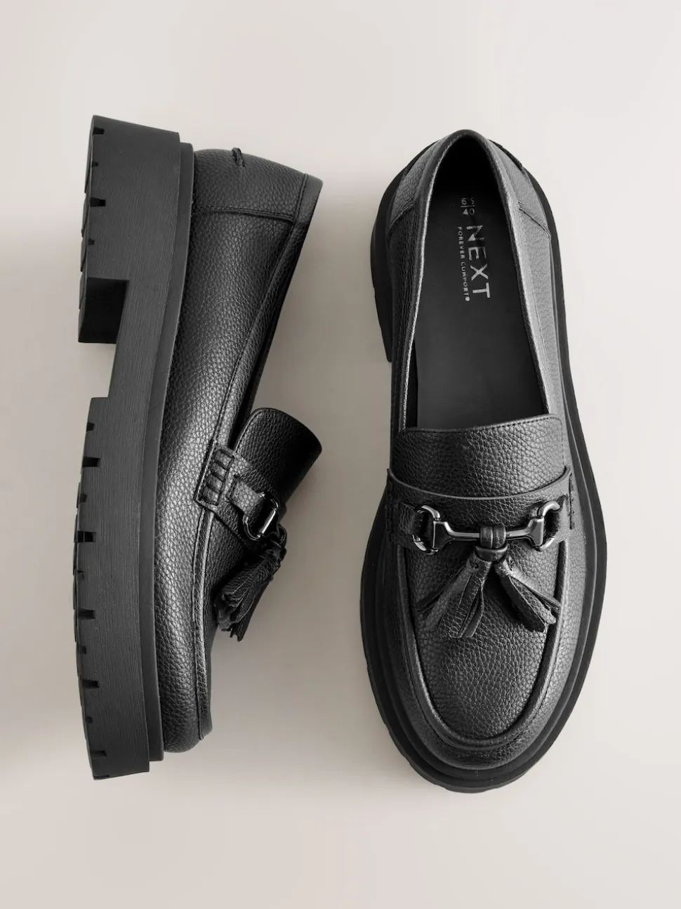 Noir - Mocassins à glands à plateforme épaisse Forever Comfort