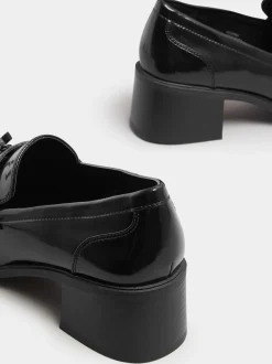 Noir - Mocassins à talons Yours Curve coupe extra large