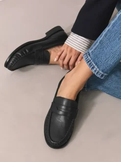 Noir - Mocassins en cuir froncé Forever Comfort®
