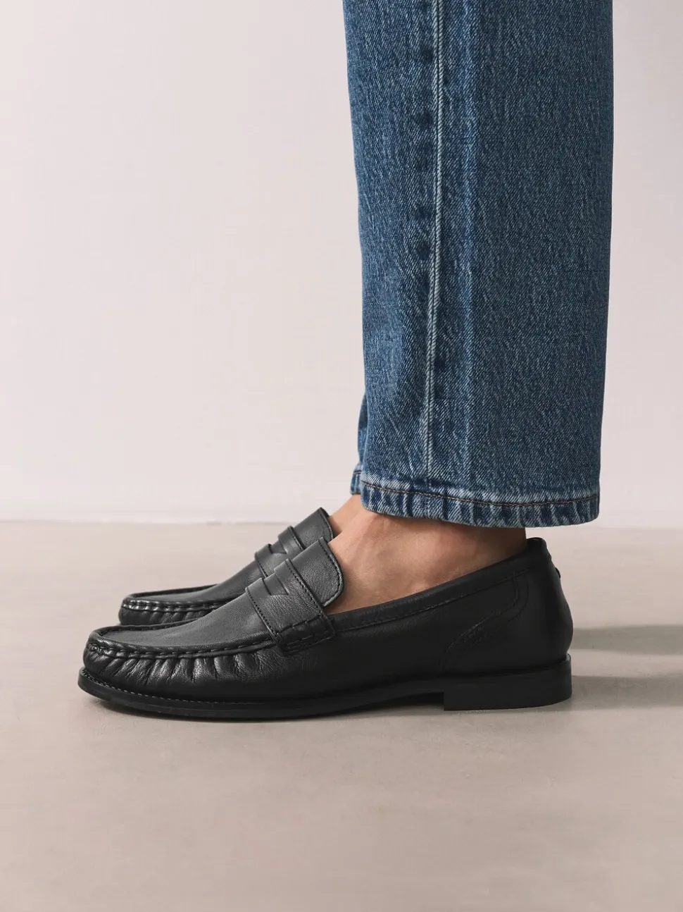 Noir - Mocassins en cuir froncé Forever Comfort®
