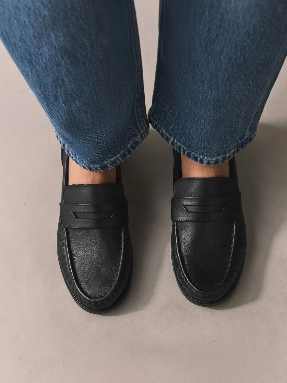 Noir - Mocassins en cuir froncé Forever Comfort®