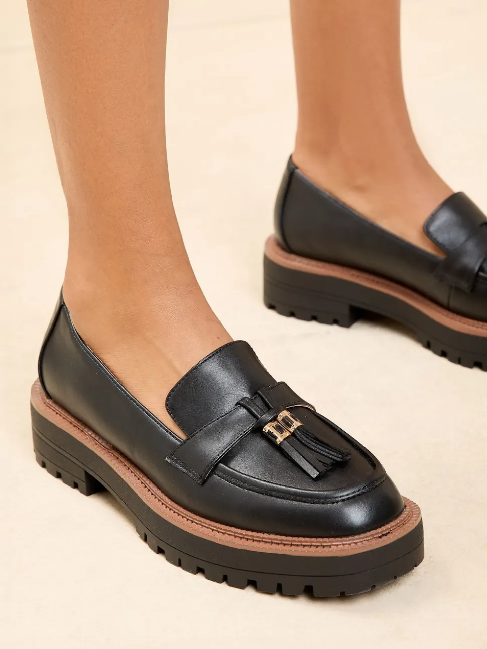 Noir - Mocassins Lipsy en similicuir à mors épais