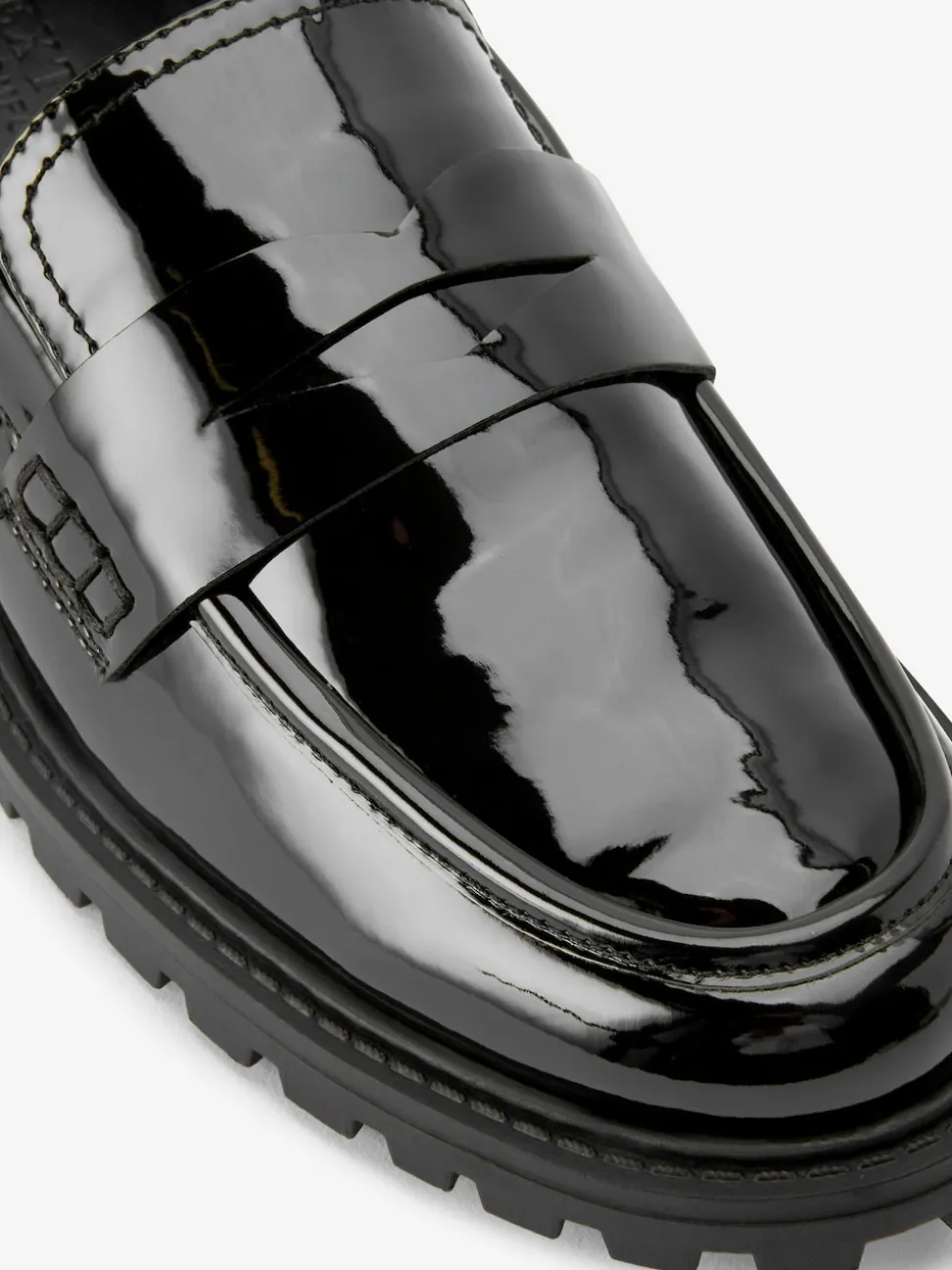 Noir - Mocassins vernis épais