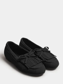 Noir - Mocassins Yours Curve à franges extra larges