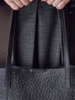Noir - N. Premium grand Sac shopping en cuir