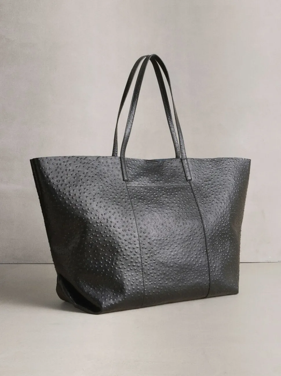 Noir - N. Premium grand Sac shopping en cuir