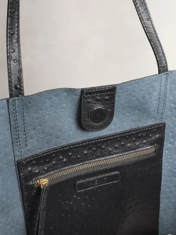 Noir - N. Premium grand Sac shopping en cuir