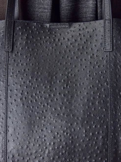 Noir - N. Premium grand Sac shopping en cuir