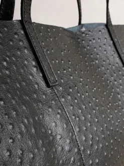Noir - N. Premium grand Sac shopping en cuir
