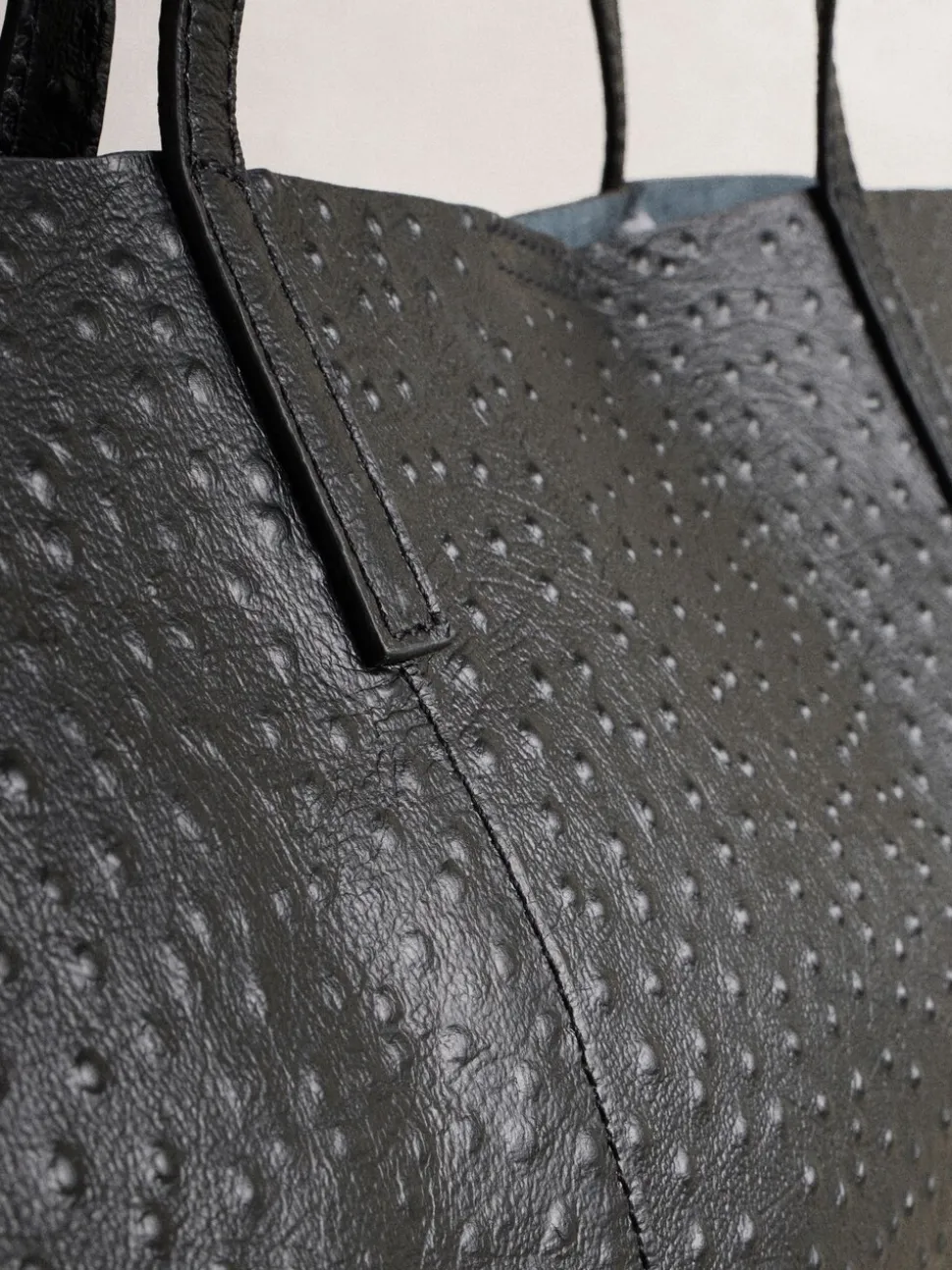 Noir - N. Premium grand Sac shopping en cuir