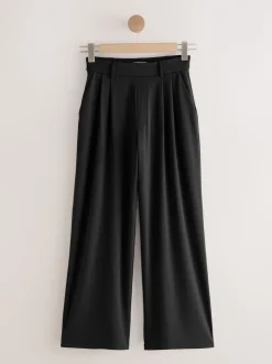 Noir - N. Premium Pantalons Habillés Jambe large en jersey