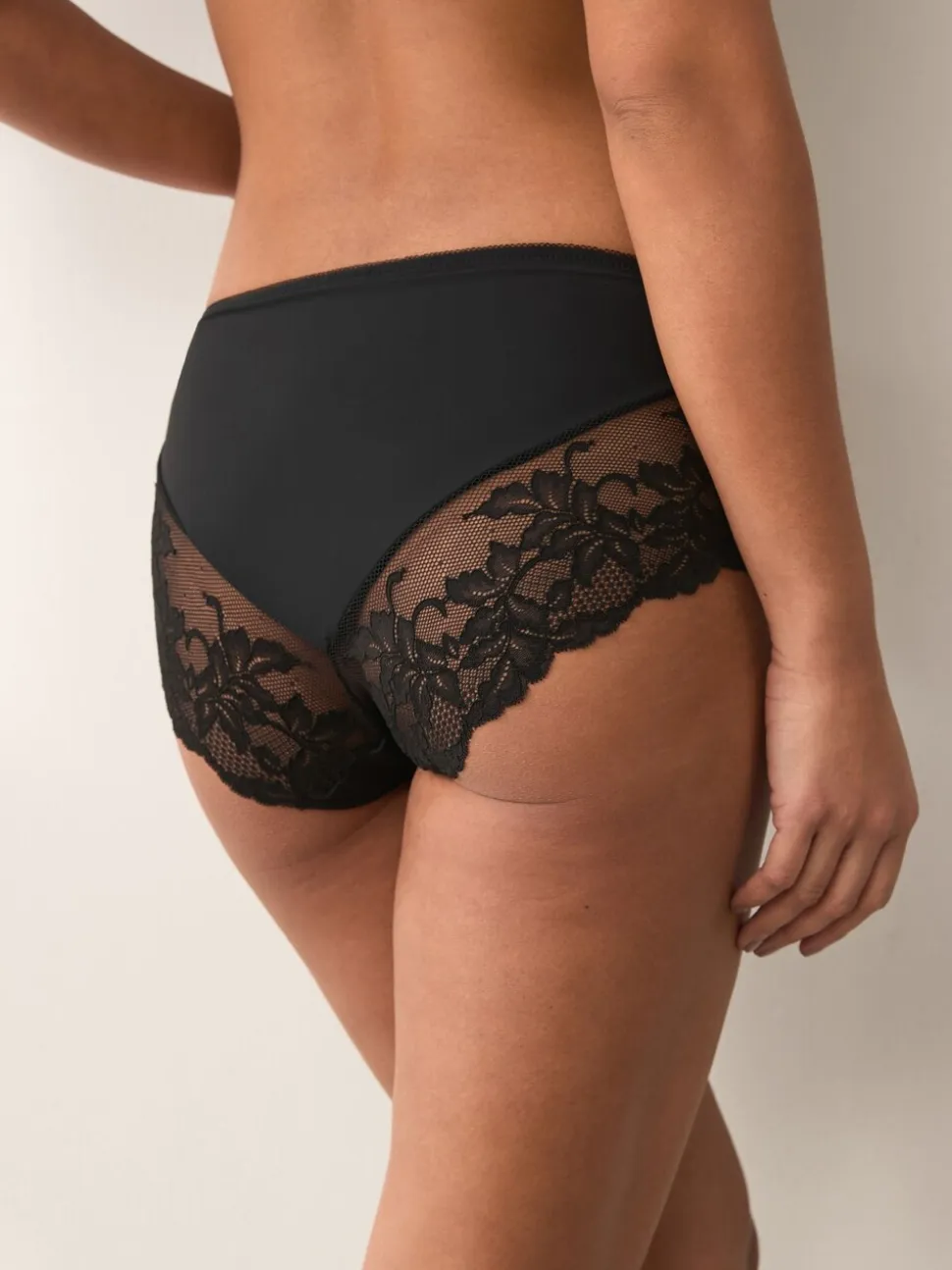 Noir - No VPL Lace Back Briefs 3 Pack