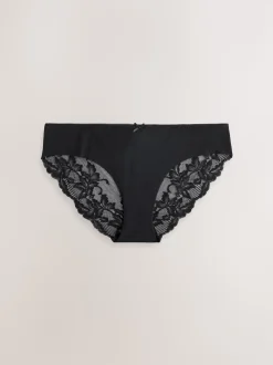Noir - No VPL Lace Back Briefs 3 Pack