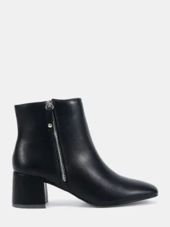 Noir - Novo Bottes Kate zippées à talons carrés et bout carré
