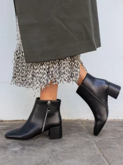 Noir - Novo Bottes Kate zippées à talons carrés et bout carré