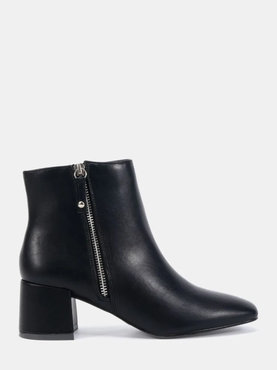Noir - Novo Bottes Kate zippées à talons carrés et bout carré