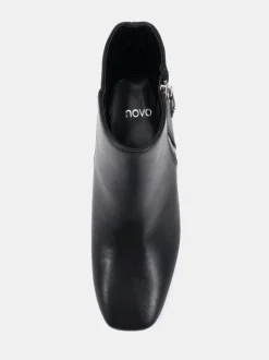 Noir - Novo Bottes Kate zippées à talons carrés et bout carré