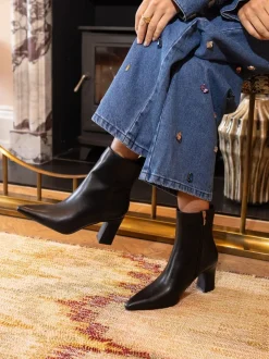 Noir - Novo Bottes Kimberley Point à talon carré