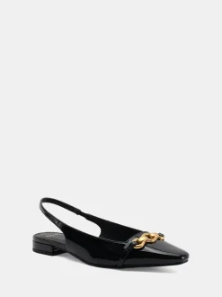 Noir - Novo Colish Hardware Slingback Chaussures plates