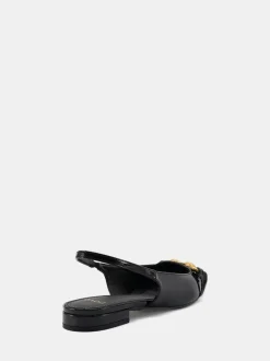 Noir - Novo Colish Hardware Slingback Chaussures plates