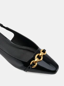 Noir - Novo Colish Hardware Slingback Chaussures plates