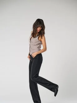 Noir - Only Jeans coupe droite blush taille mi-haute avec super extensible