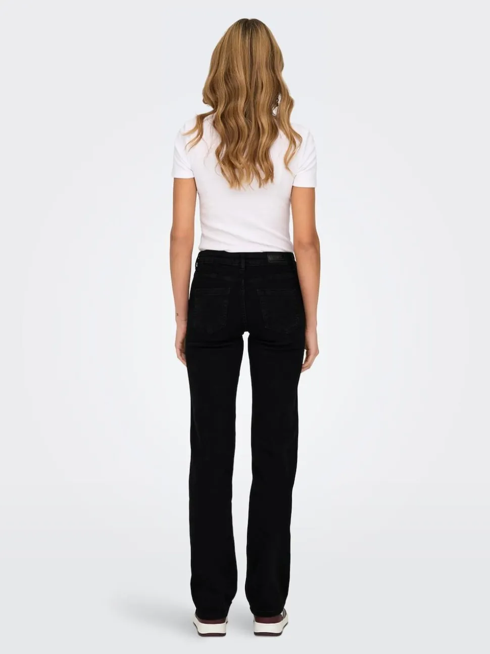 Noir - Only Jeans coupe droite blush taille mi-haute avec super extensible