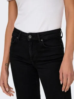 Noir - Only Jeans coupe droite blush taille mi-haute avec super extensible