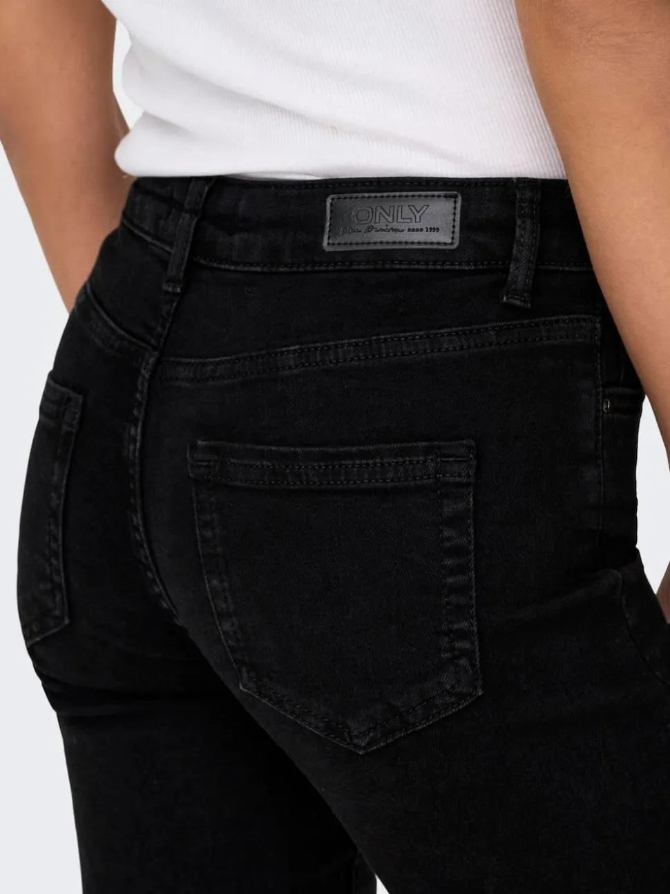 Noir - Only Jeans coupe droite blush taille mi-haute avec super extensible
