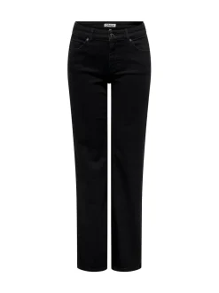 Noir - Only Jeans coupe droite blush taille mi-haute avec super extensible