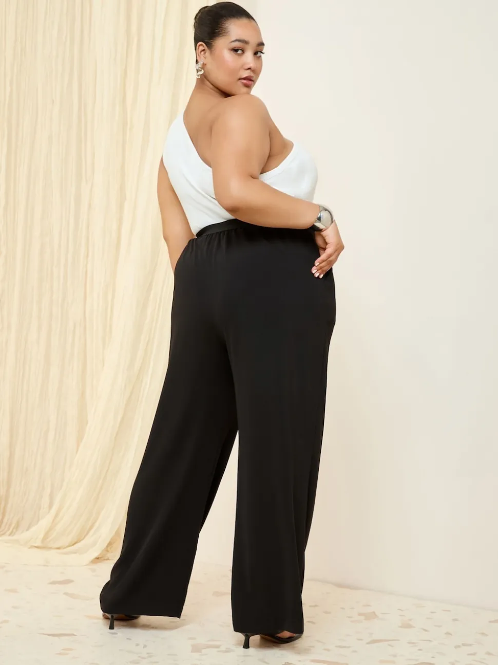 Noir - Pantalon ample Friends Like These taille élastique