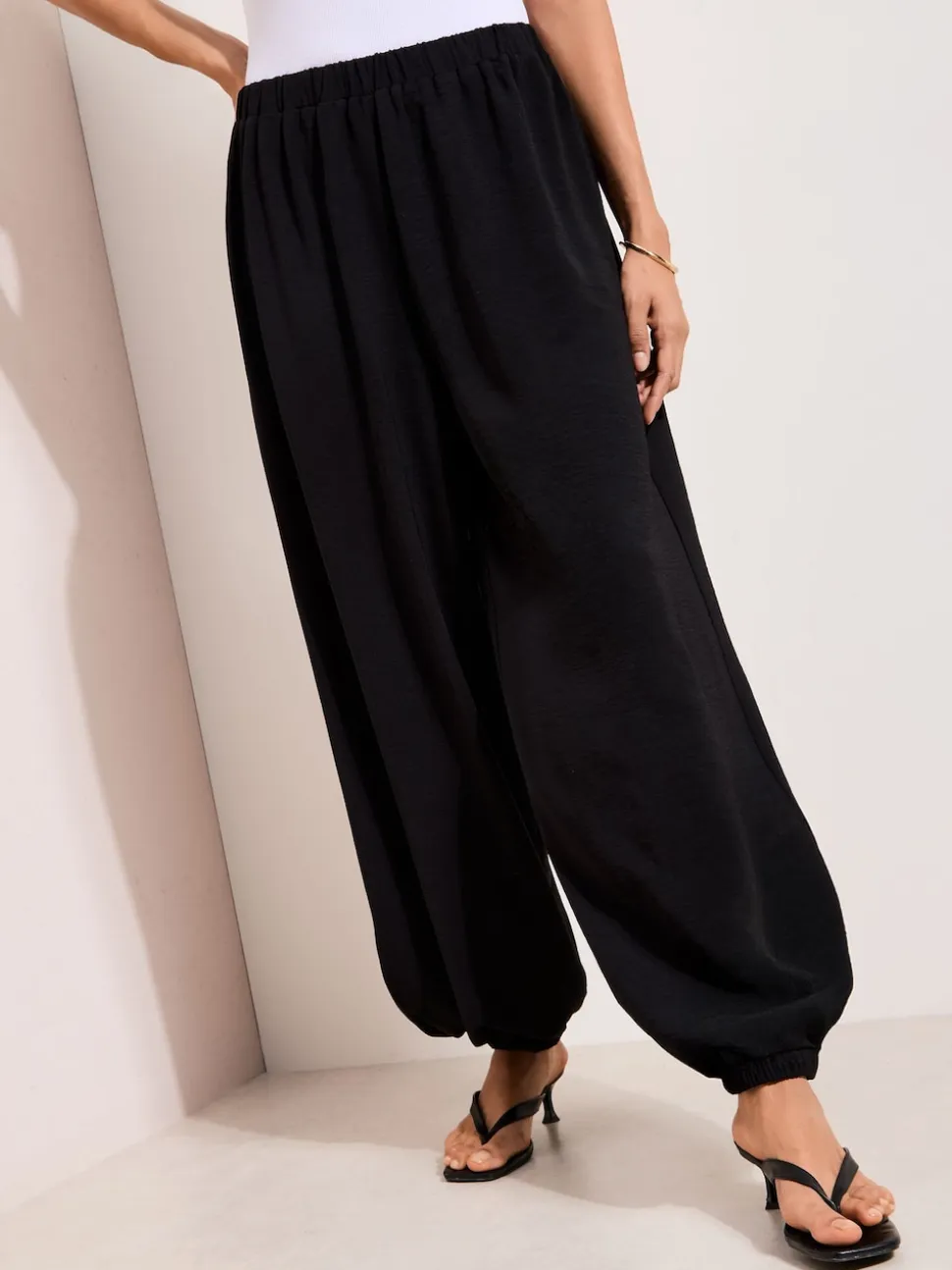 Noir - Pantalon ballon Friends Like These à taille élastique