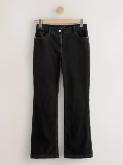 Noir - Pantalon bootcut en velours