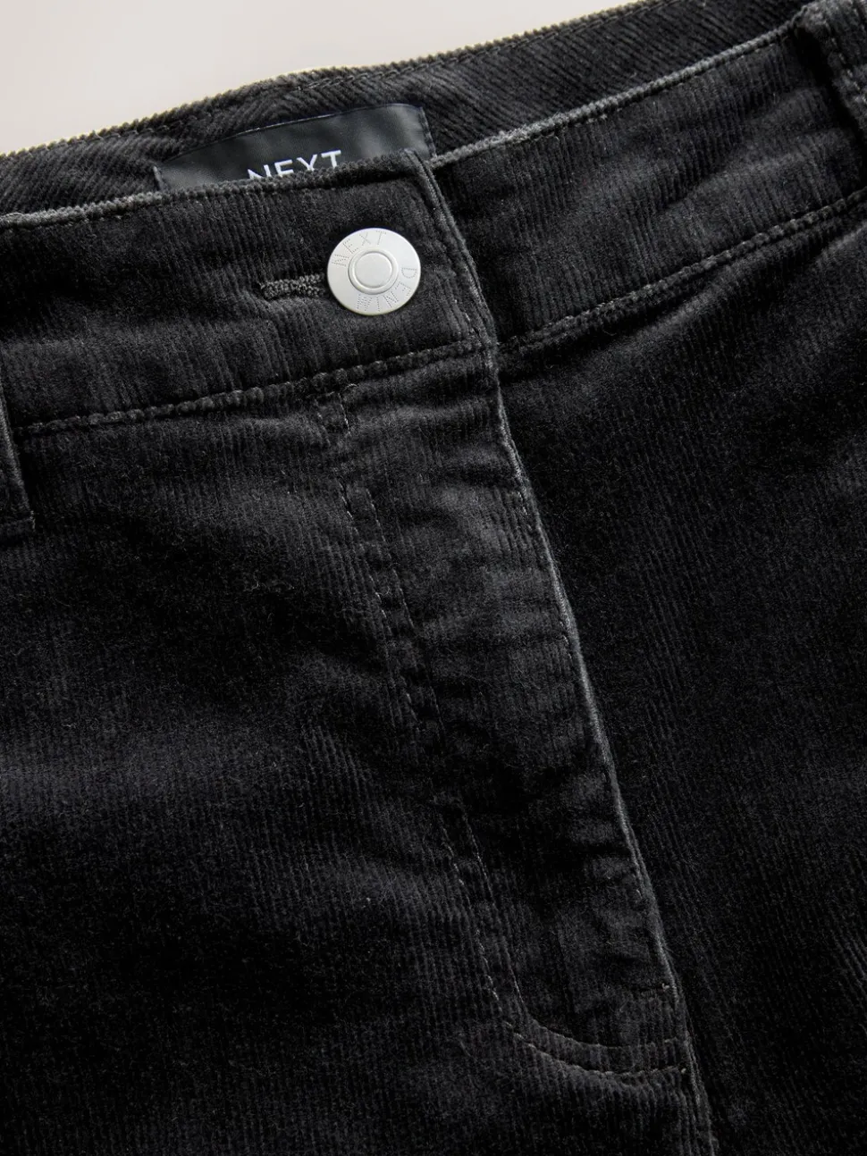 Noir - Pantalon bootcut en velours