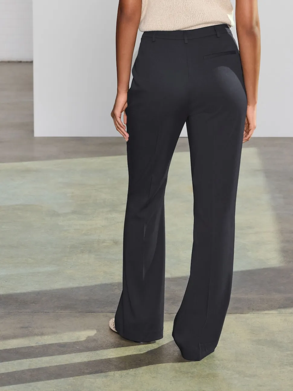 Noir - Pantalon bootcut habillé