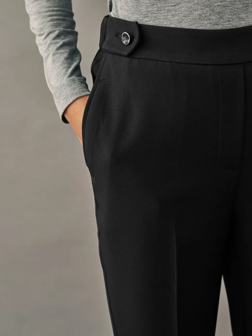 Noir - Pantalon bootcut habillé